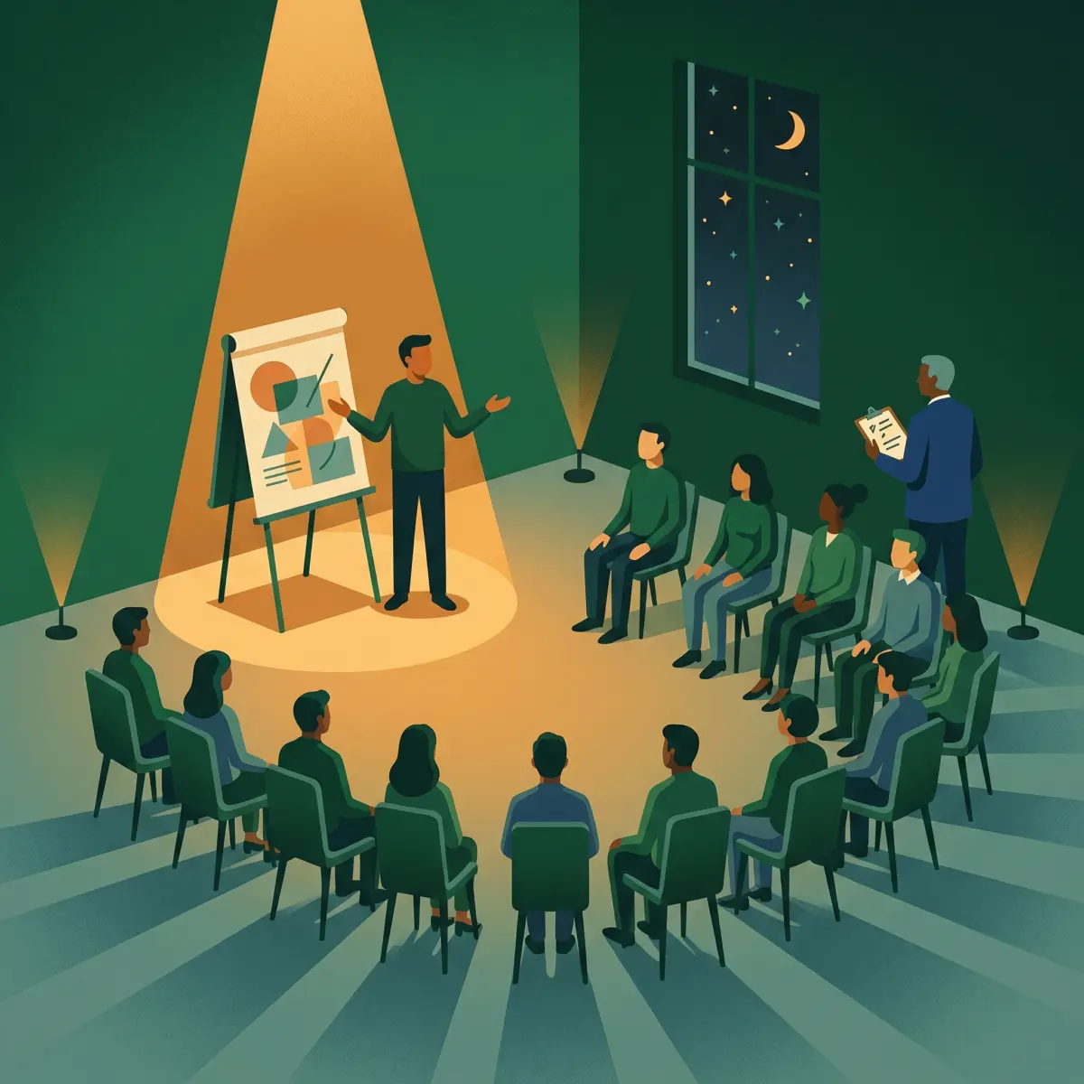 An internal champion leading a train-the-trainer session for a cohort of colleagues