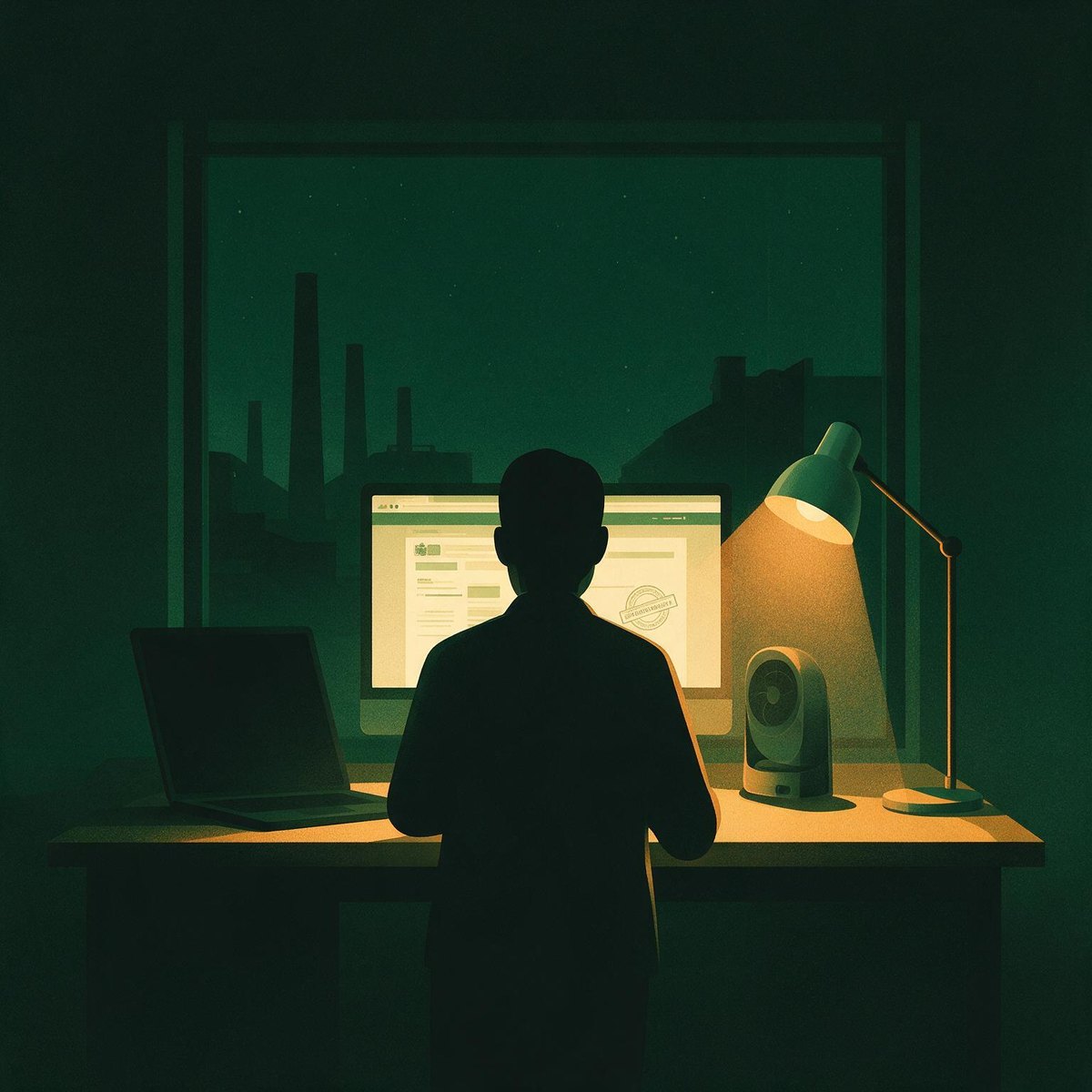 Consultant completing a CPCB e-waste portal registration at a desk beside a wall chart of equipment categories
