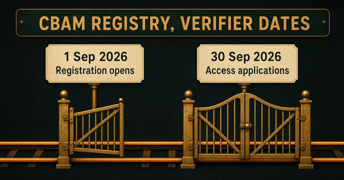 Two dates on one rail: verifier registration opens 1 September 2026, access applications from 30 September 2026
