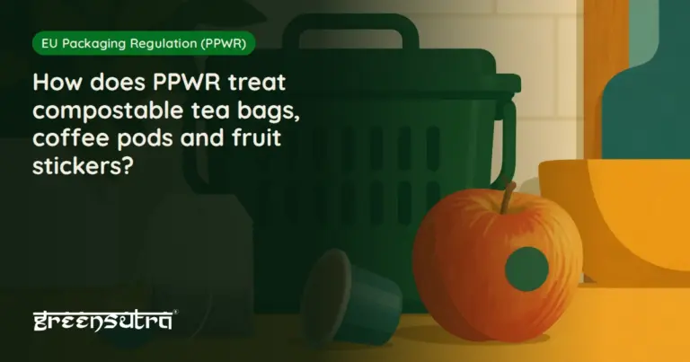 How does PPWR treat compostable tea bags, coffee pods and fruit stickers?