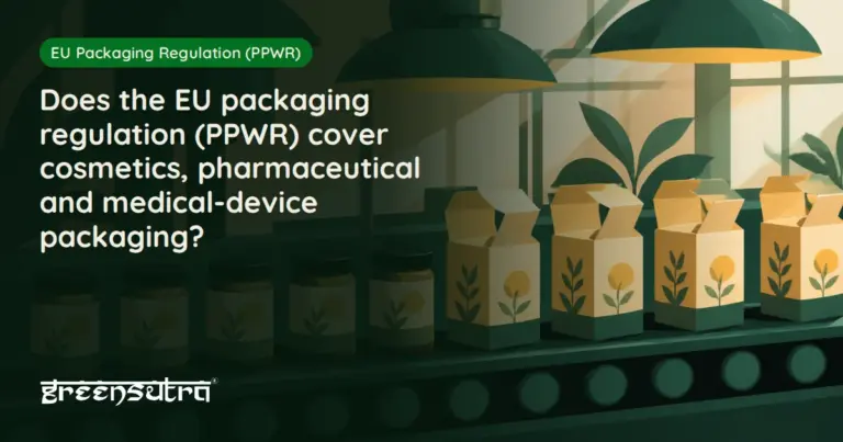 Does the EU packaging regulation (PPWR) cover cosmetics, pharmaceutical and medical-device packaging?